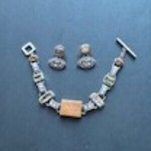 Lori Bonn silver and gemstone bracelet and earrings